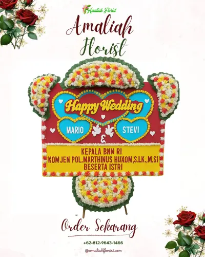 Karangan Papan Bunga Pernikahan di Ciampea Udik